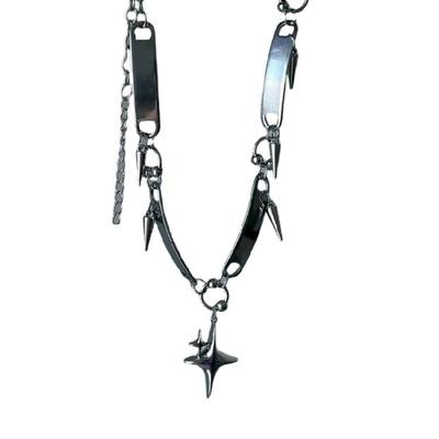 Praktische Stern Anhänger Halskette Legierung Textur Quasten Anhänger Halskette Geeignet zum Verschenken oder als Tägliches Mode Accessoire