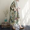 Dimanaf 2025 Summer Women Plus Size Loose Dress Vintage Floral Casual Buttons Long Dress New Oversized