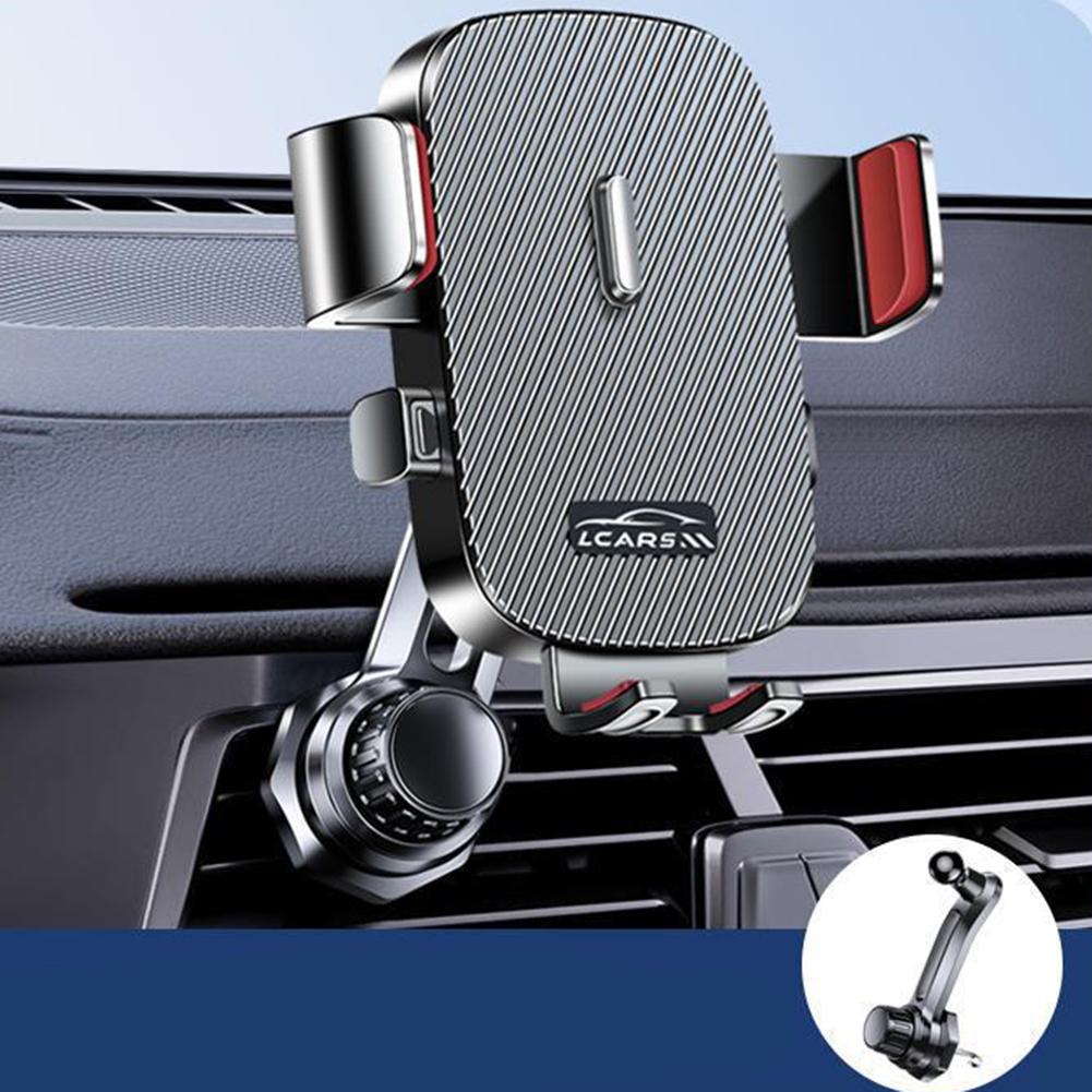 360 Degree Phone Rotation Vehicle Mount Mobile Phone Stand Air Vent Clip ABS Material Clamp Arms Easy Adjustment