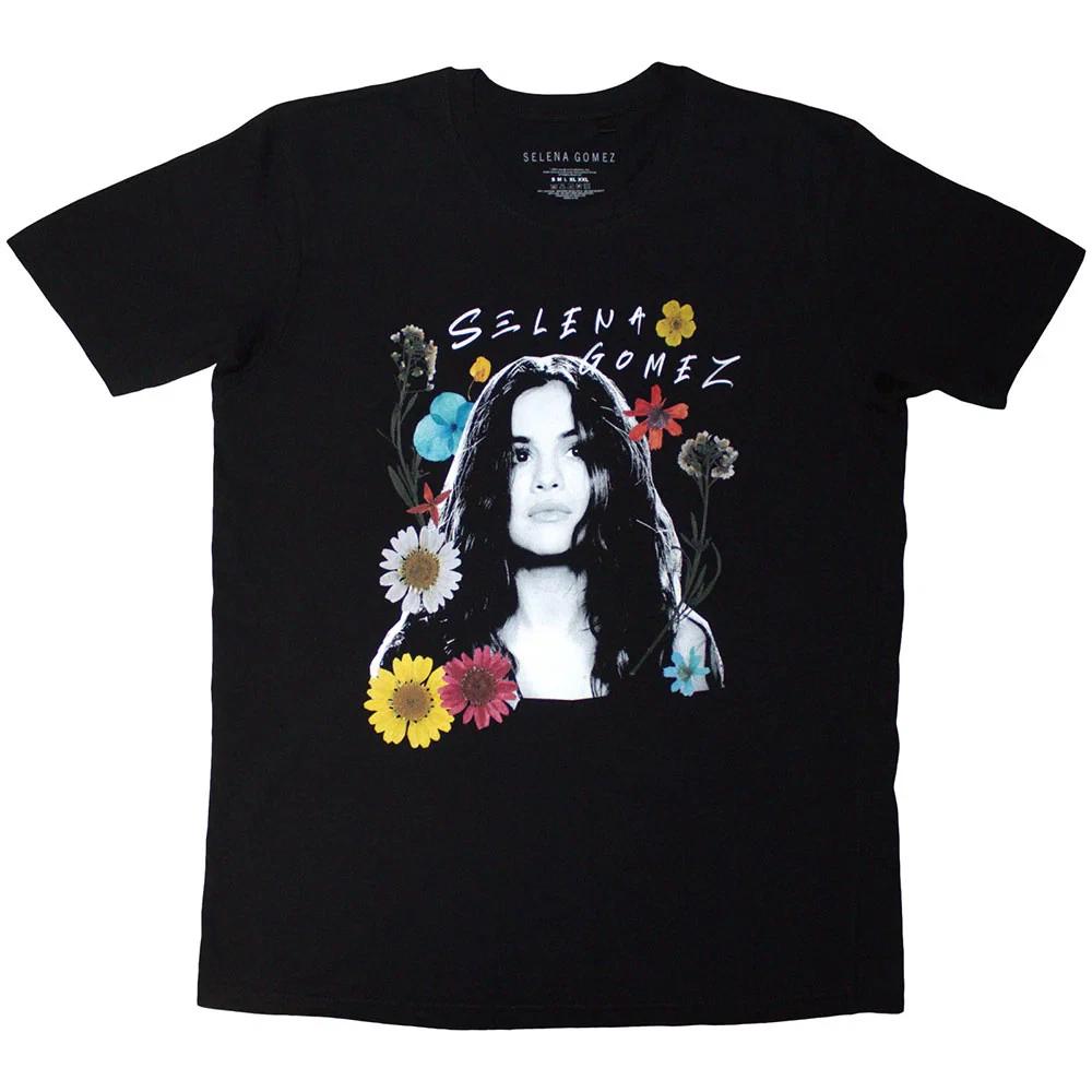 Selena Gomez T-Shirt: Floral Collage (Black) OFFICIAL NEW M