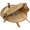 Round Beach Shoulder Bag with Zipper Closure Vacation Bag with Color Collision Trendy Holiday Travel Handbag for Women and Girls