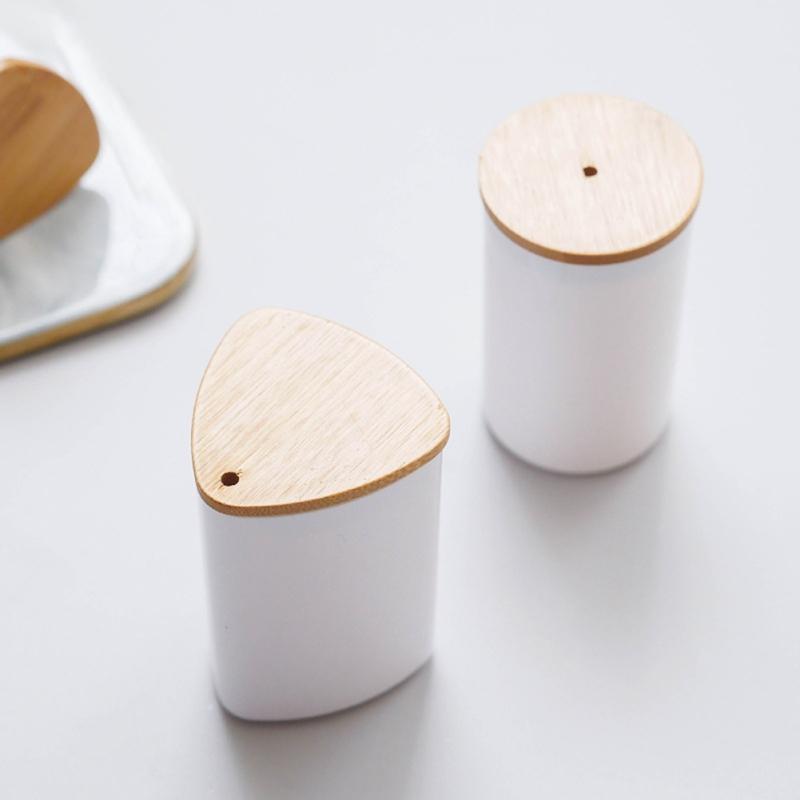 Restaurant Toothpick Box Home Living Room Toothpick Tube Dining Table Toothpick Canister Simple Pure White Toothpick Bottle Round
