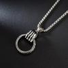 Trendy Titanium Steel Men's Dog Tag Necklace - Hip-Hop Style Pendant Chain