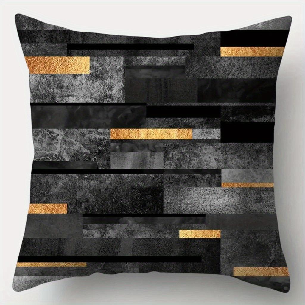 Home Decor Gold Accent Geometric & Marble Pattern Pillows Pattern Cushion Cover Suitable for Sofa Bedroom Car Pillow Cover