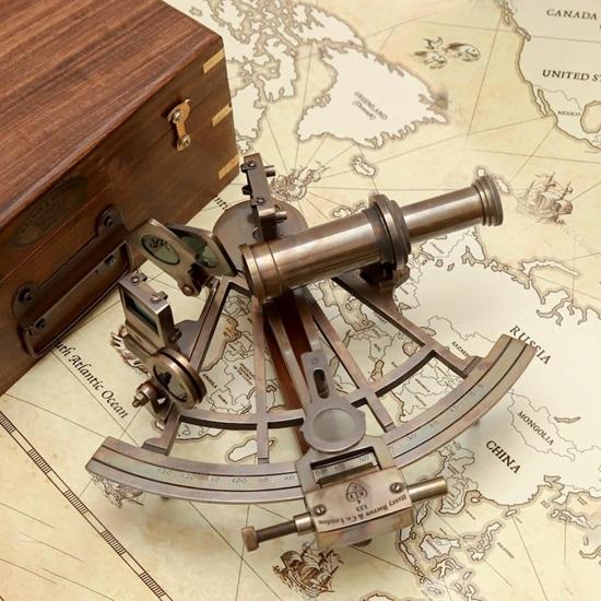 

Латунный морской секстант навигационный инструмент Кельвин Хьюз Лондон 1917