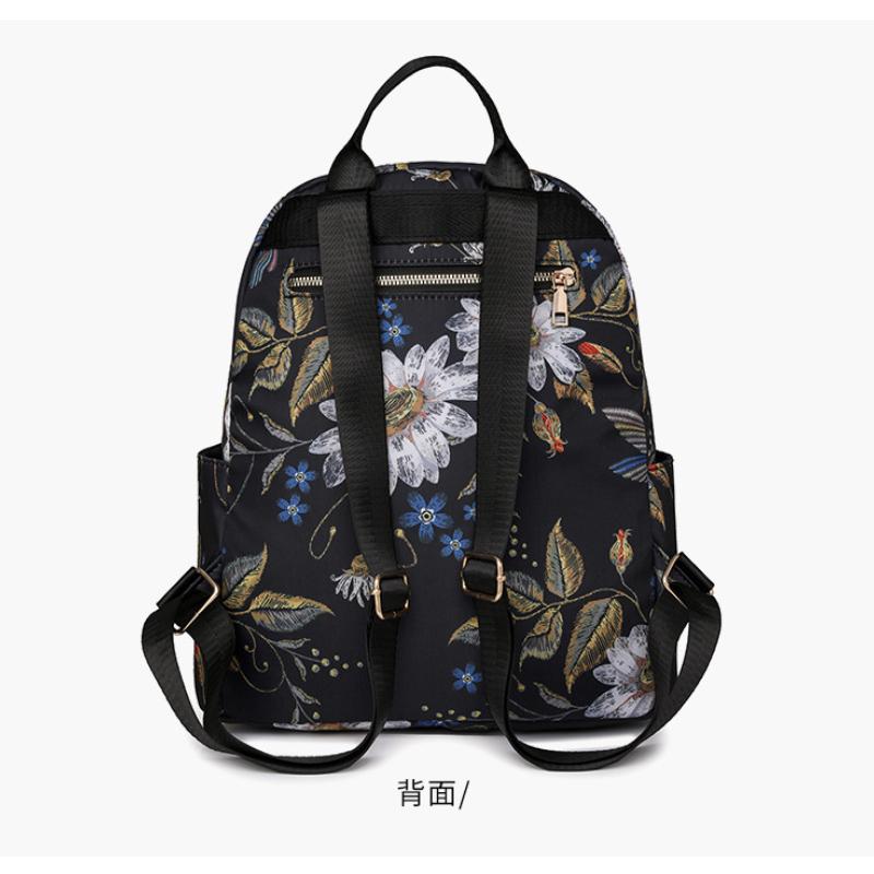 Fashion Sweet Cherry Butterfly Backpack Soft Nylon Fabric Women's Shoulder Bag Cute Versatile Teenager Girl School Bag Leisure Outdoor Travel Rucksack