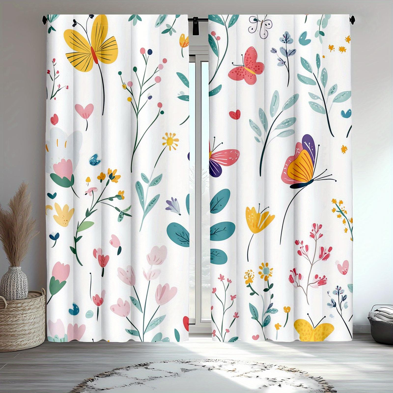 

Set Of 2 Traditional Style Thermal Insulated Curtains Polyester Semi Opacity Hanging Sheer Made Machine Washable W100*H70(CM)-Grommet top&1PCS