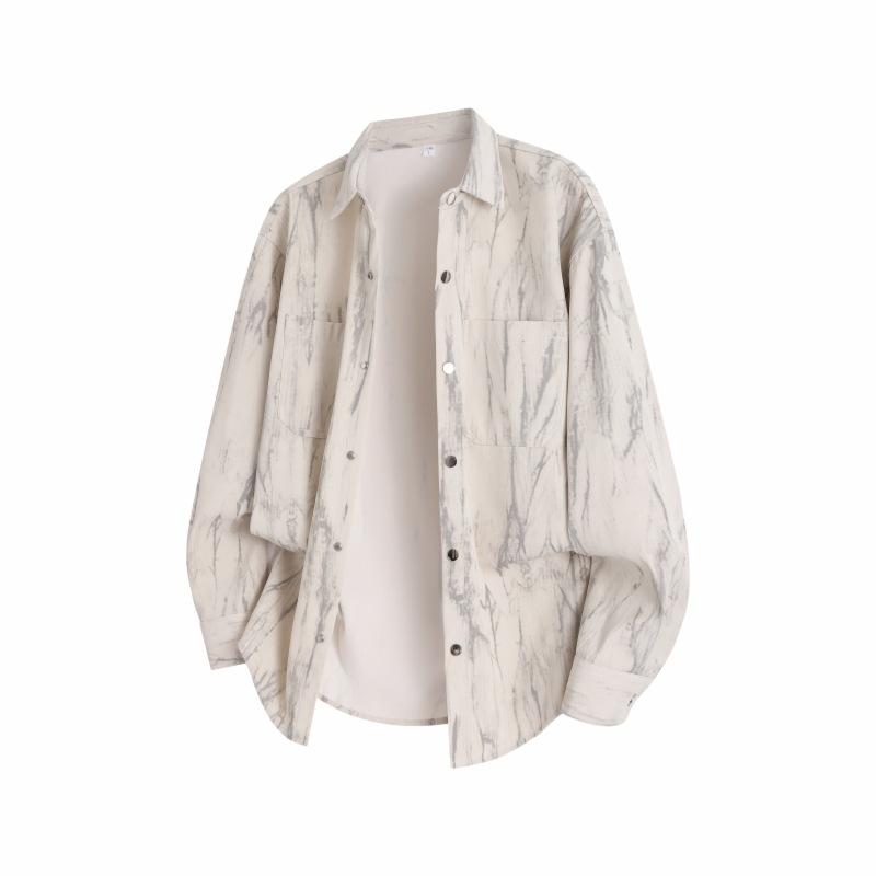 Autumn Men'S Casual Loose Long Sleeve Shirt Men'S Lapel Shirt Jacket