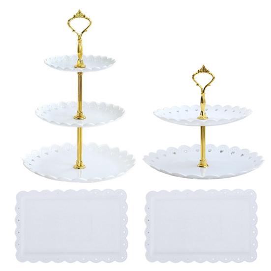 Cupcake Stand Holder Dessert Table Display Rack 2/3-Tier Snack Serving Tray for Tea Party Wedding Baby Shower