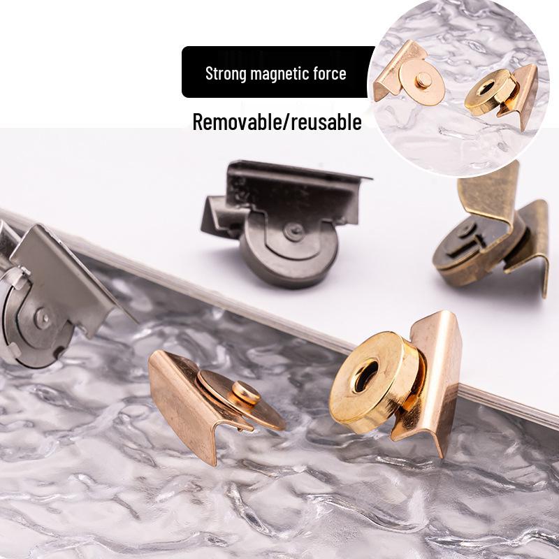Strong Magnetic Snap Buckle for Leather Bags: Hidden No-Sew Clasp Accessory