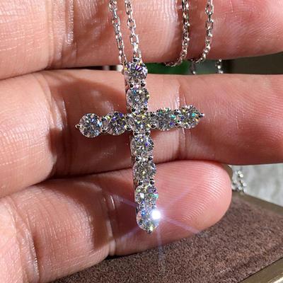 18K Gold-Plated Cross Necklace with AAA Grade Zircon Pendant