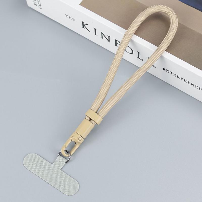 

Adjustable Universal Braided Short Mobile Phone Lanyard Strap Hanging Chain Ring With Patch Wrist Strap Cell Phone Detachable A10