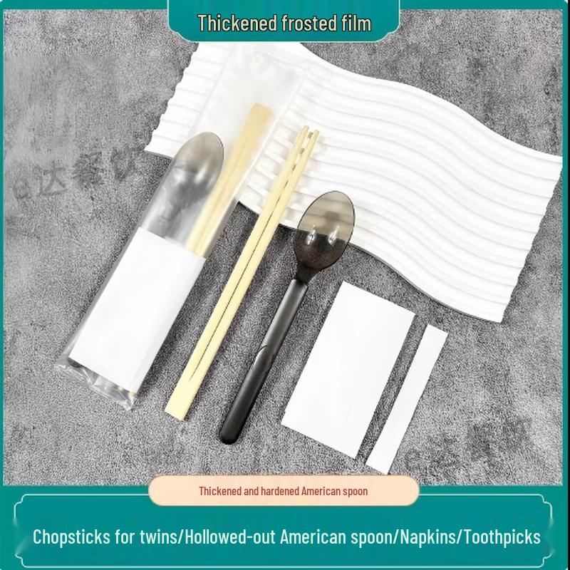 Disposable Bamboo Cutlery Set (Chopsticks & American Spoons)
