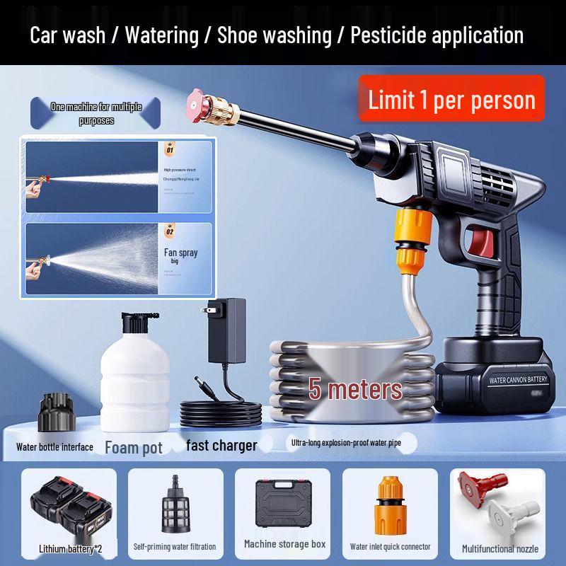 Portable High-Power Wireless Car Washer with Rechargeable Lithium Battery