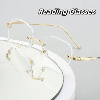 Luxury Presbyopia Glasses Anti Blue Light High-definition Women Fashion Frameless Reading Eyewear