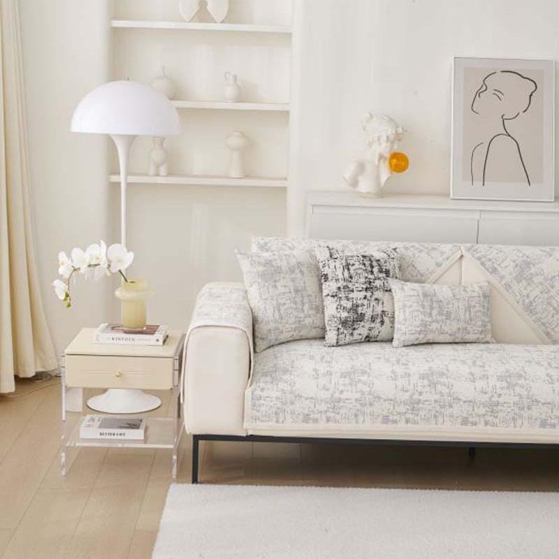 Luxury Soft Chenille Sofa Towel Univesal Anti-slip Sofa Cover for Living Room L-shaped Sectional Couch Cover, not a whole set