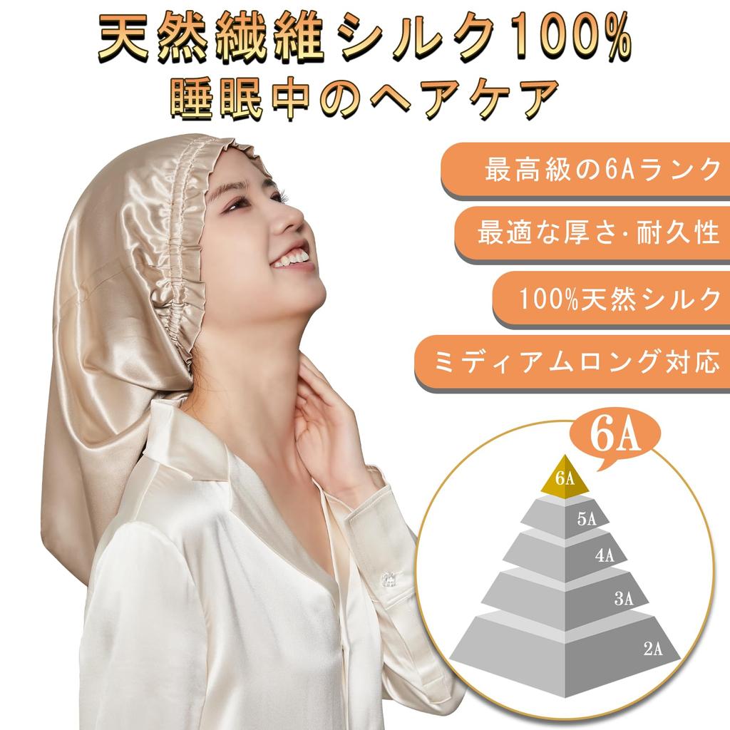 Utukky Silk Night Silk Cylindrical No Shedding Until Silk Night Hair Cap for Long Prevents Split Ends and For Birthday Gift Cap, Cap, Design, Morning,