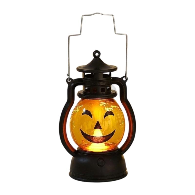 

Safe Plastic Pumpkin Light Halloweens Party Decoration Battery Operated Quick Setups Mysterious Theme Designs