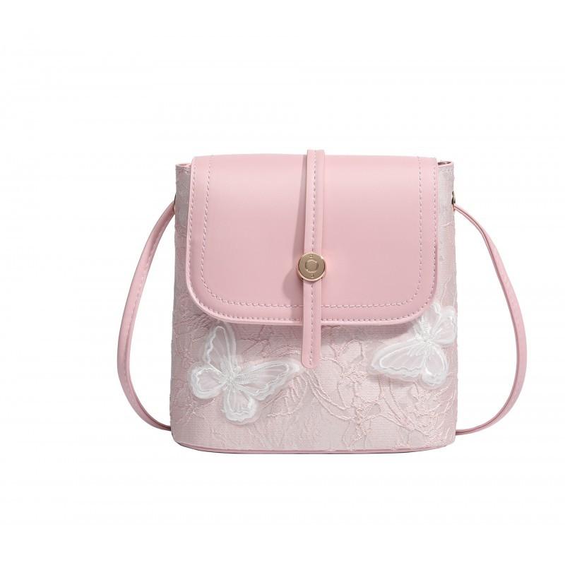 

Small Niche Design Cute Embroidered Butterfly Bag Women 2026 New Chinese Mini Single Shoulder Cross-section Square Mobile Phone розовый