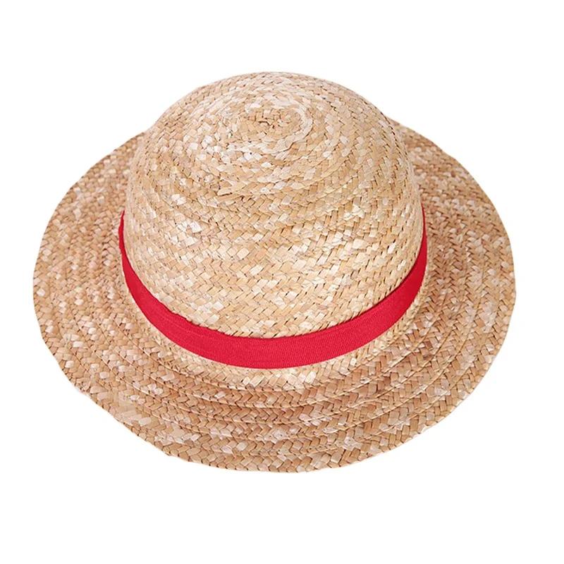 Luffy Straw Hat Anime Cosplay Prop Hat Role Play Performance Summer Beach Accessories Adult Unisex Sunshade Hat Halloween Gift