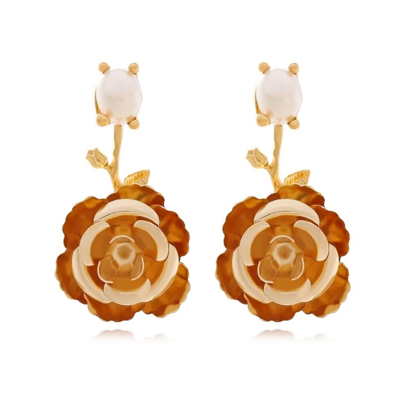 

Vintage Style Camellia Drop Earrings Delicate Pendant Earrings Flower Ear Drops Suitable for Parties and Banquets Wear 1 золотий
