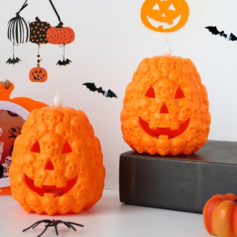 Set of 6 Halloween Decoration Pumpkins Decorative Halloween Pumpkin Lights LED Light Ornament for Indoor Decoration