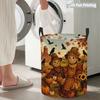 Collapsible Laundry Basket Large Round Waterproof Fabric Hamper Dirty Clothes Storage Bin Toy Organizer with Handles