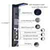 Digital Display Rainfall LED Light Shower Panel Shower Bathroom Black SPA Massage Jet With Handshower Bidet Sprayer Shower Tap