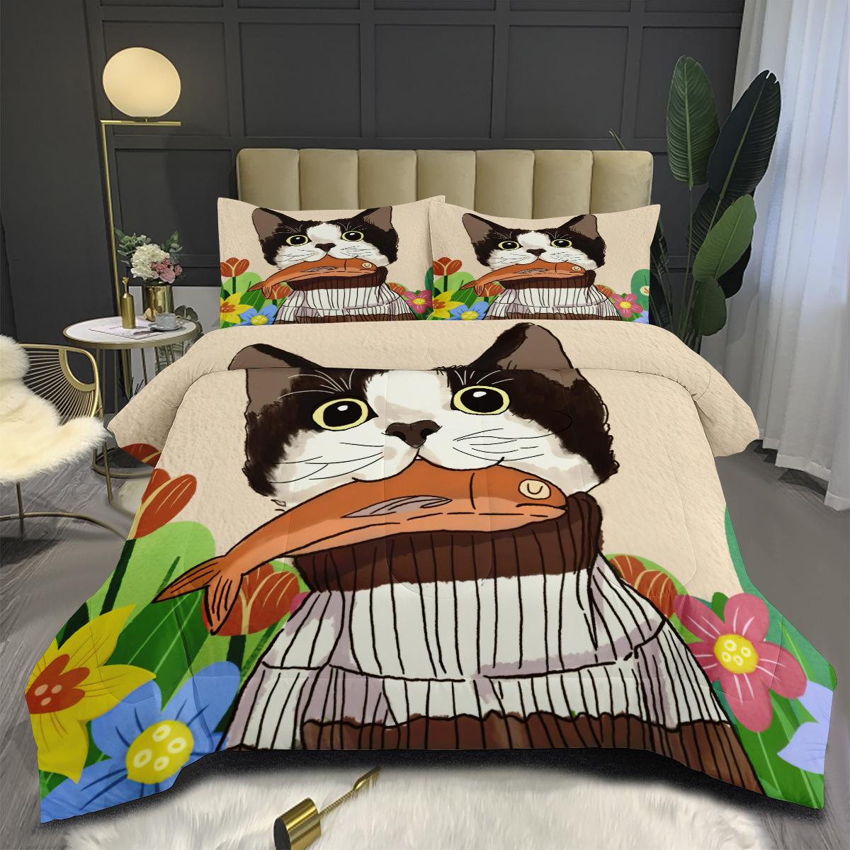 

Small Animal Digital Print Duvet Cover Set - Thickened Animal Print Comforter Set 140*200cm