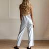 Ladies' Fashionable Solid Color Loose Sleeveless Single Breasted Wide Leg Jumpsuit