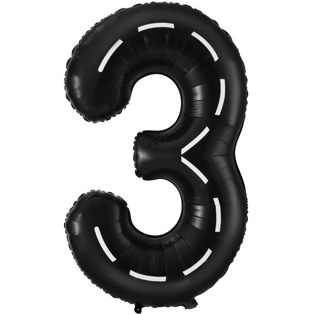 40 Inch Race Car Black Number 0-9 Birthday Party Balloons Boys 0th Birthday Party Race Car Theme Party Decorations Supplies