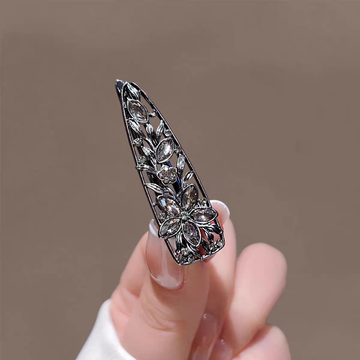 

Бриллиантовая снежинка черная мини-заколка ретро темперамент заколка для челки заколка-уточка модная простая заколка аксессуары для волос