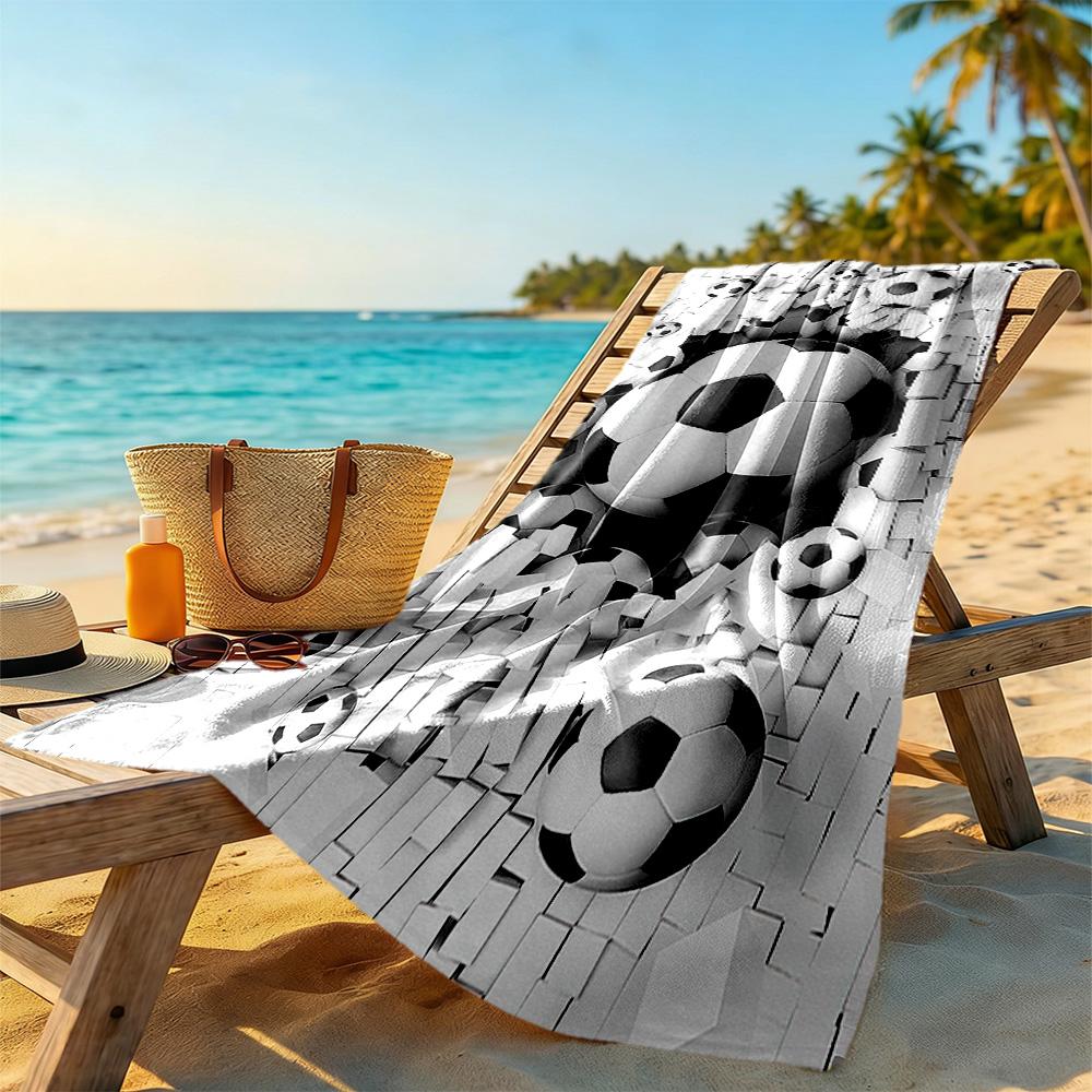Soccer Beach Towel Super Soft Microfiber Quickdry Fabric Comfortable Lightweight