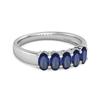 Blauer Saphir Halb-Ewigkeitsring - 925 Sterling Silber
