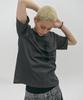 PLACESTUDIOMAN Round Neck Oversized Casual Short Sleeve T-Shirt With Cross Lettering Graphic Point _3 Colors