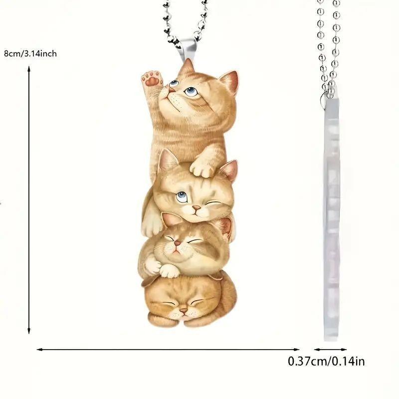 

Fun Cartoon Acrylic Cat Ornament For Car Decoration With Four Kittens Playful