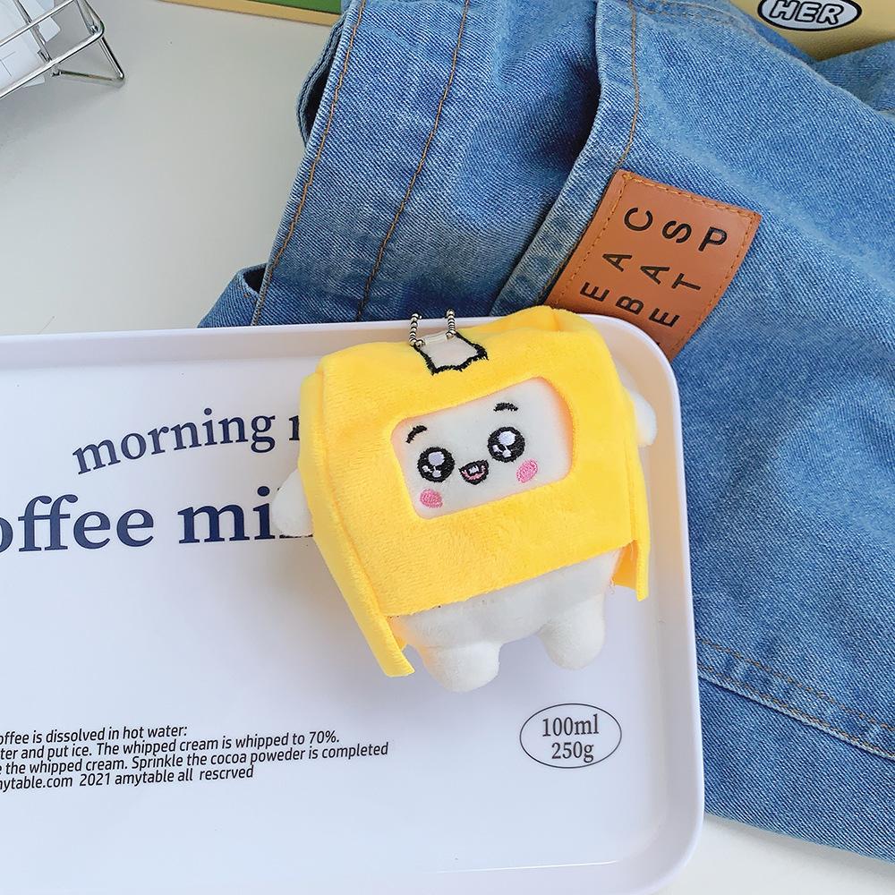 Cute Cartoon Robot Plush Keychain Removable Soft Doll Kawaii Toy Gift For Children And Girls