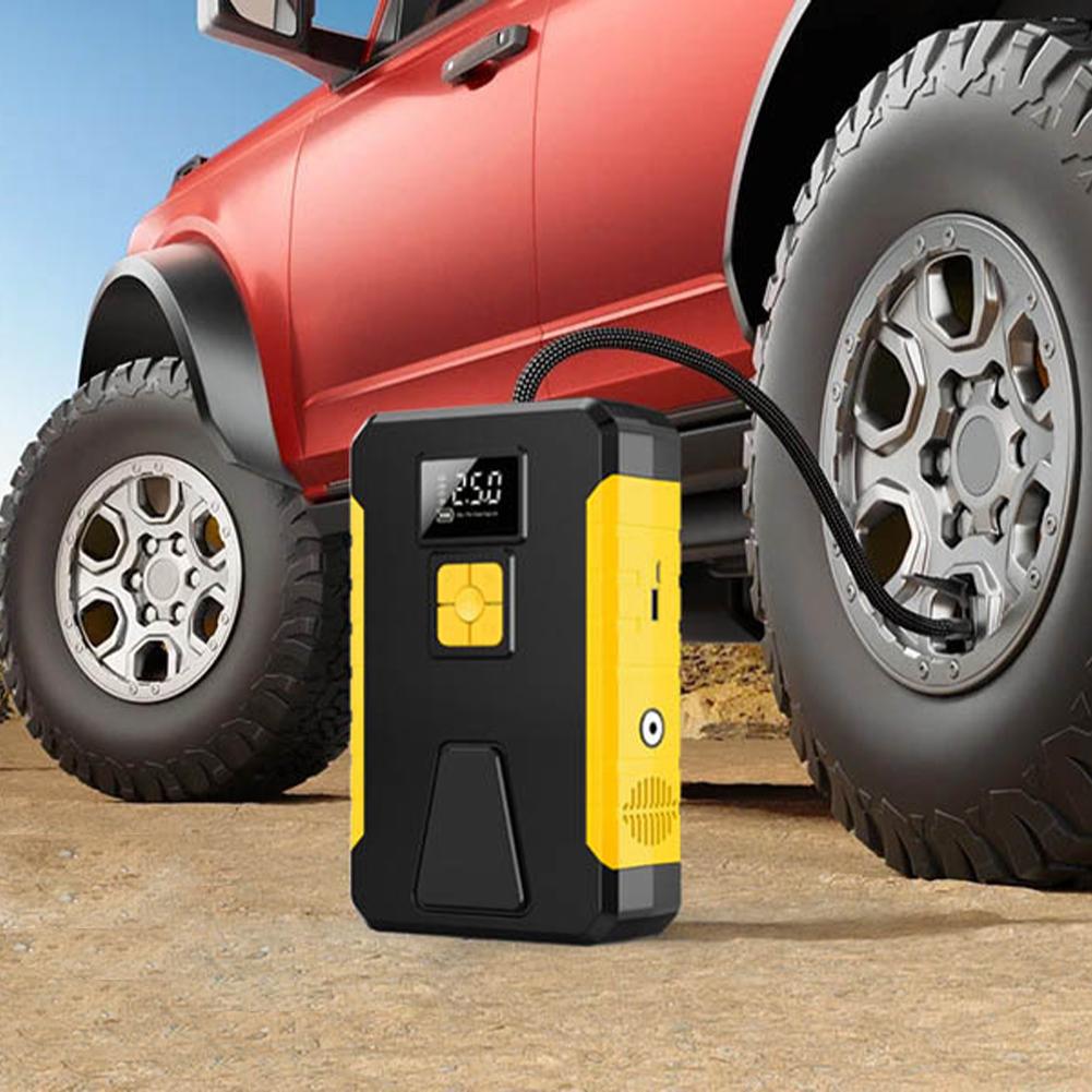Car Jump Starter With Air Compressor 12V 26800mAh Lithium Jump Box Emergency Start Power Vehicles Tire Inflator With LCD Display