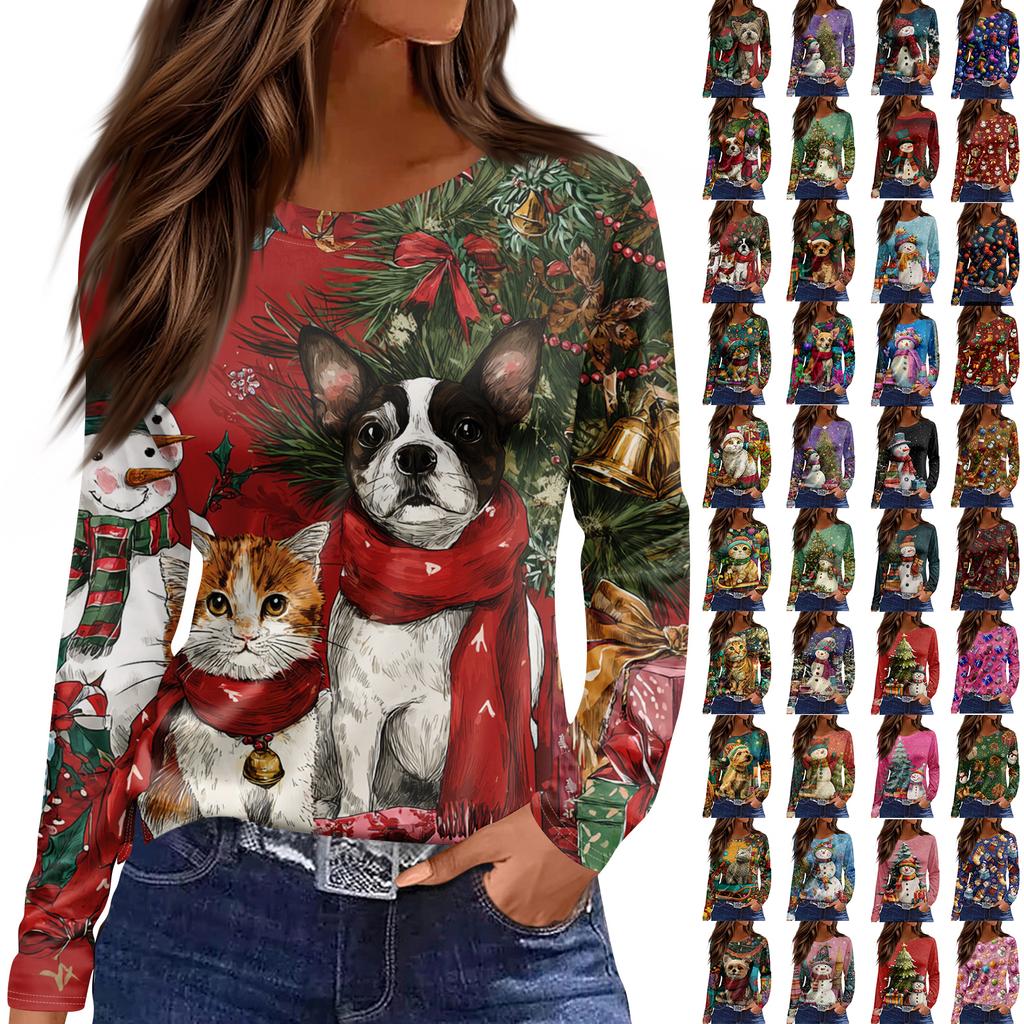 Womens's Fashion Casual Halloween Print V-neck Mid Length Pocket 3/4 Sleeve Top