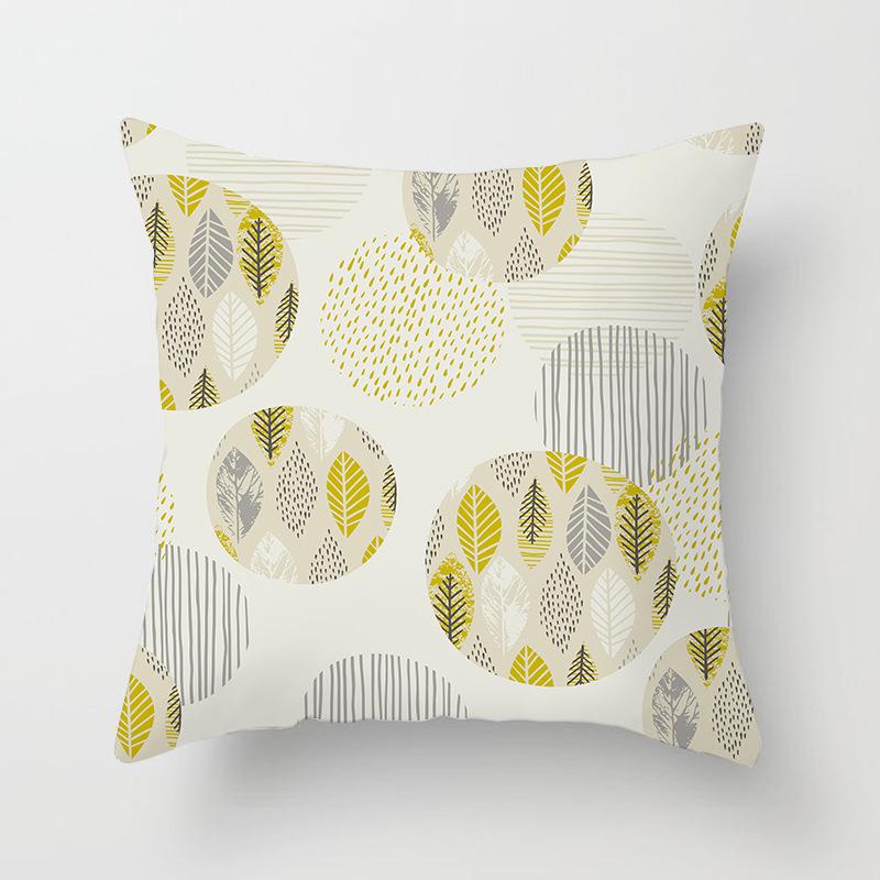 Ins Small Fresh Plant Car Sofa Pillow Cushion Cover Office Printed Lumbar Cushion Home Supplies