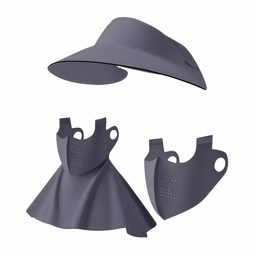 Ice Silk Material Full Face Cover UV Protection Sunscreen Hat Mask New Sun Cap and Mask  Summer Use