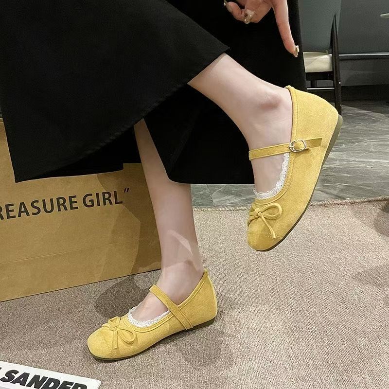 

Весенне-осенние туфли-лодочки с синим бантом, женские новые весенне-летние, для ношения с юбками, туфли Мэри Джейн, балетки 40 жёлтый