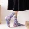 3 Pair Korean Style Women Socks Cotton Harajuku Ladies Winter Socks Set Kawaii Flower Print Fashion Streetwear Cute High Quality