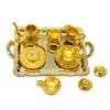 10Pcs/Set Dollhouse Miniature Metal Tea Dollhouse Furniture Miniature Toy