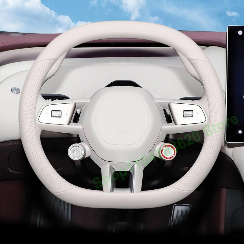 Four Seasons Non-slip Leather Steering Wheel Cover for Xiaomi YU7 SU7 2025 Interior Decoration Accessories
