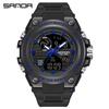 Sanda Multifunctional Sports Watch for Teen Boys: Dual Display, Luminous, Waterproof, with Alarm