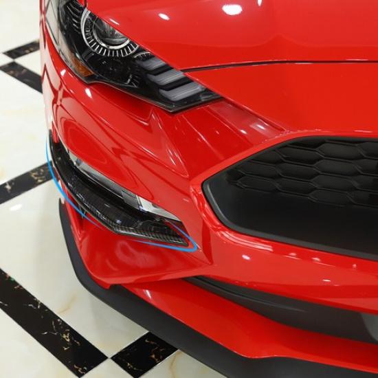 Front Bumper Winglets Fog Light Trim Cover for Ford Mustang 2018+ Carbon Fiber