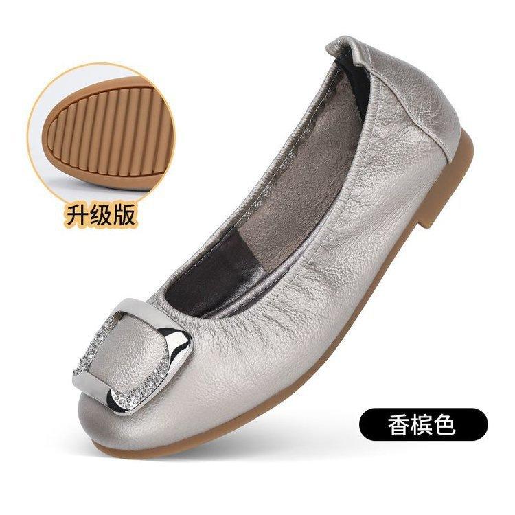 

Rhinestone Doudou shoes new ballet flats comfortable with skirt casual soft-soled single shoes 40 шампанського