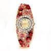 Round Dial Rhinestone Dress Watch Alloy Quartz Bracelet Wristwatch  Casual Occasion
