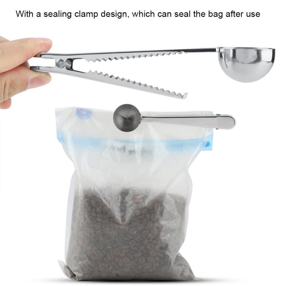 Colorful Bag Clip Rustless Steel Sealing Clip Solid Metering Spoon Bean Scooping